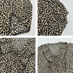 بلوز پلنگی زنانه یقه حلزونی