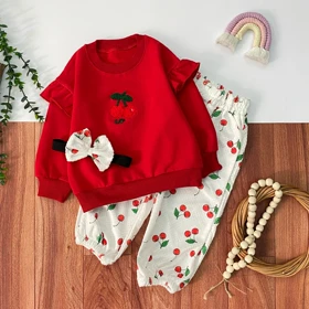 بلوز شلوار تل نوزادی مدل آلبالو