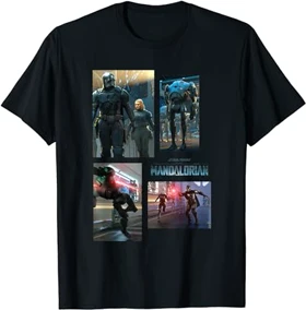 تیشرت لانگ دخترانه مندلورین | تیشرت لانگ دخترانه The Mandalorian طرح Mandalorian Season 3 Droid Revolt Concept Art کد 132213