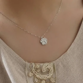 گردنبند نقره زنانه طرح پنجه گربه