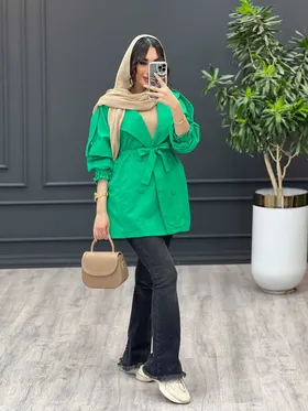 مانتو آستین کش ژیله دار