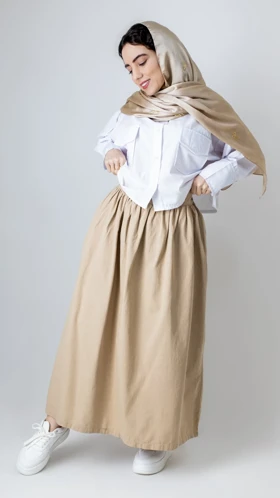 دامن چین‌دار لینن