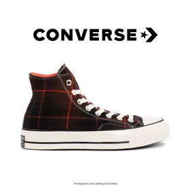 کتانی کانورس آل استار - Converse Plaid Chuck 70 Black/Bright/Crimson Egret