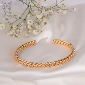 دستبند النگویی ژوپینگ پیچک طلایی