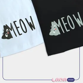 تیشرت طرح MEOW (رنگ مشکی و سفید)