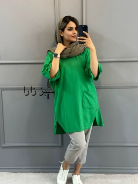 مانتو لینن بغل ( دکمه دارای ایراد جزیی)