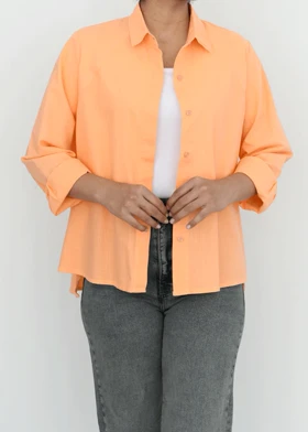 شومیز لینن دکمه مخفی