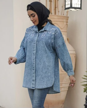 مانتو گلدوزی جین