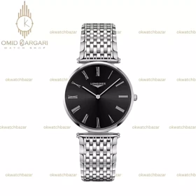 ساعت مچی لونژین بند سیلور صفحه مشکی Longines