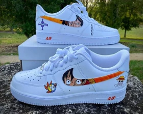 کفش اسپرت کاستوم کتانی با طرح one piece نایک nike ایرفورس air force کد 56708