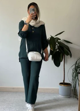 ست مانتو شلوار دبل فیس