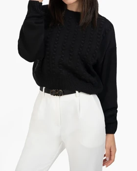 بافت کراپ زنانه یقه گرد کد L0902