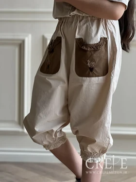 شلوارک جیب طرح گلدان