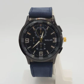 ساعت مچی مردانه والار Walar WG0239 با موتور کوارتز و سبک 3موتوره (آبی نفتی)