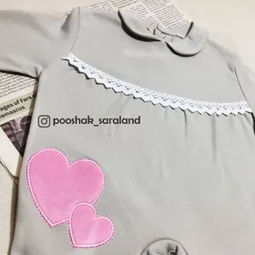 سرهمی نوزاد دخترانه طرح قلب رنگی