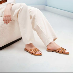 اسلیپر زنانه مدل آماندا رنگ عسلی کد 5896