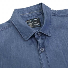 پیراهن جین آستین بلند سایز بزرگ مردانه تن کوک مدل 130191