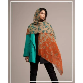 شال چشم باربری نخ ژاکارد