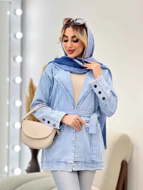 مانتو جین آستین سه دکمه