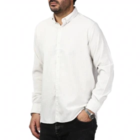 پیراهن آستین بلند لینن مردانه مدل 610594