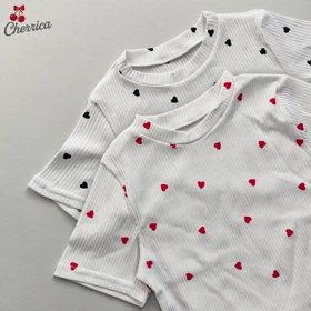 کراپ قلبی آستین کوتاه کبریتی کد 8