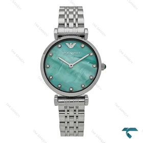 ساعت مچی آرمانی زنانه سیلور صفحه فیروزه ای Armani-7617-L