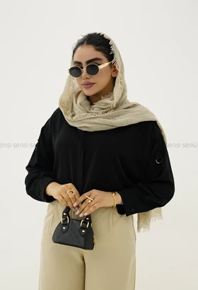 شومیزجلو بسته آستین سگک کد1005373