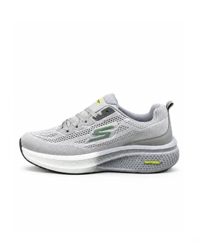 کفش کتانی بزرگ پا اسکیچرز رانینگ زیره بست طوسی روشن SKECHERS