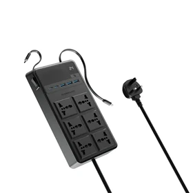چندراهی و محافظ برق 2500W پاورولوژی مدل POWEROLOGY 6 AC POWER STRIP PWC030