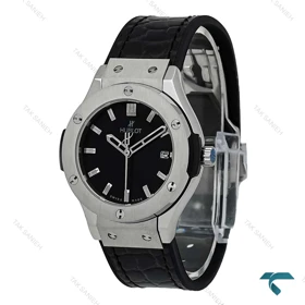 ساعت هابلوت زنانه استیل بند چرم طرح دار مشکی Hublot-7599-L