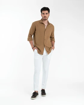 ام کی کالکشن پیراهن آستین بلند mk-4357-coffe