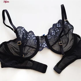 ست شورت و سوتین زنانه فیتن مدل فنردار گیپور مشکی کد 4952-9