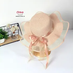 کلاه حصیری لاکچری لب تور و لب کنگره‌ای