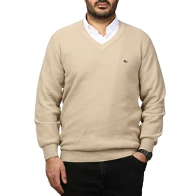 پلیور بافت یقه هفت فندوقی مردانه مدل 669857