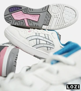 کفش کتانی مردانه سفید آبی ASICS TIGER RUNNER II