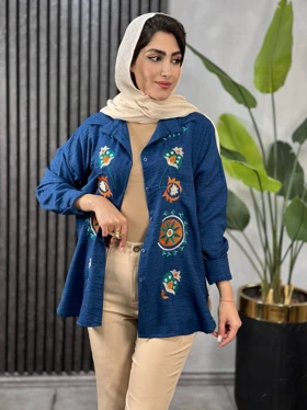 مانتو شانتون گلدوزی کد 1848