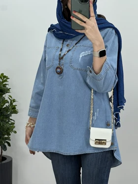 تونیک مانتویی جین مهسا 1(ایراد دار)