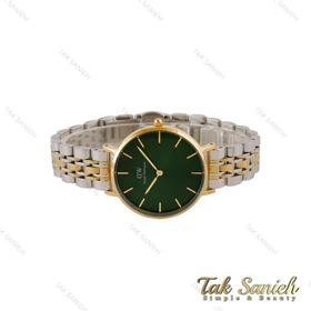ساعت DW زنانه دورنگ طلایی صفحه سبز مدیوم DW-5285-L