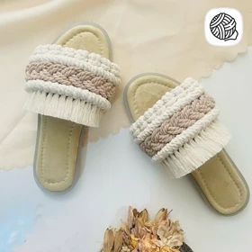 صندل زنانه مکرومه بافی مدل آنیتا