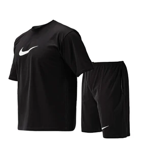 ست تیشرت و شلوارک مردانه طرح دار Nike یقه گرد مشکی
