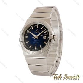 ساعت امگا کانسلیشن مردانه نقره ای صفحه سرمه ای مشکی ایندکس خط Omega-5156-G