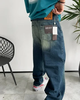 شلوار جین فول بگ KENZO تیره کثیفشور