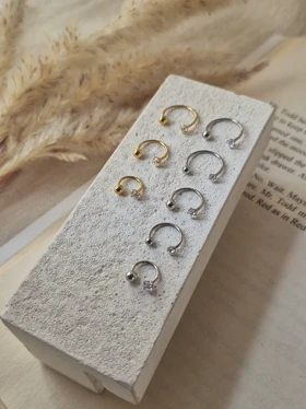 پیرسینگ نعلی نگین توپ