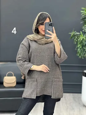 پالتو جلو بسته یقه چاک‌دار