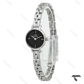 ساعت DW زنانه مینی Petite سیلور صفحه مشکی بندفلزی DW-10438-L