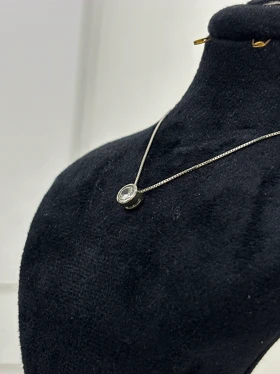 گردنبند نقره زنانه تک نگین ظریف1004