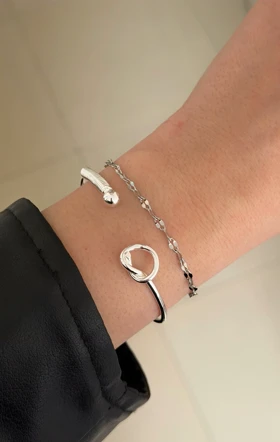 ست بنگل گره و زنجیر استیل