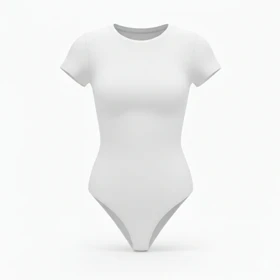 بادی نخی آستین کوتاه یقه گرد سفید مه جامه