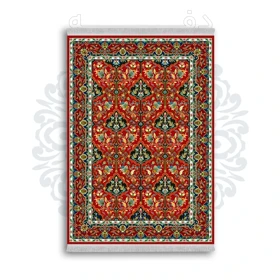 فرشینه از جنس پارچه هازان مخمل ترک طرح سنتی و مدرن برند دفه کد DAMG286