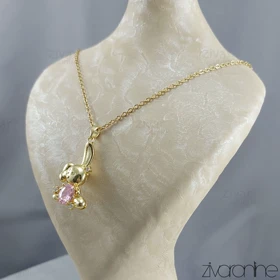 گردنبند زنانه نگین‌دار مدل خرگوش 50052